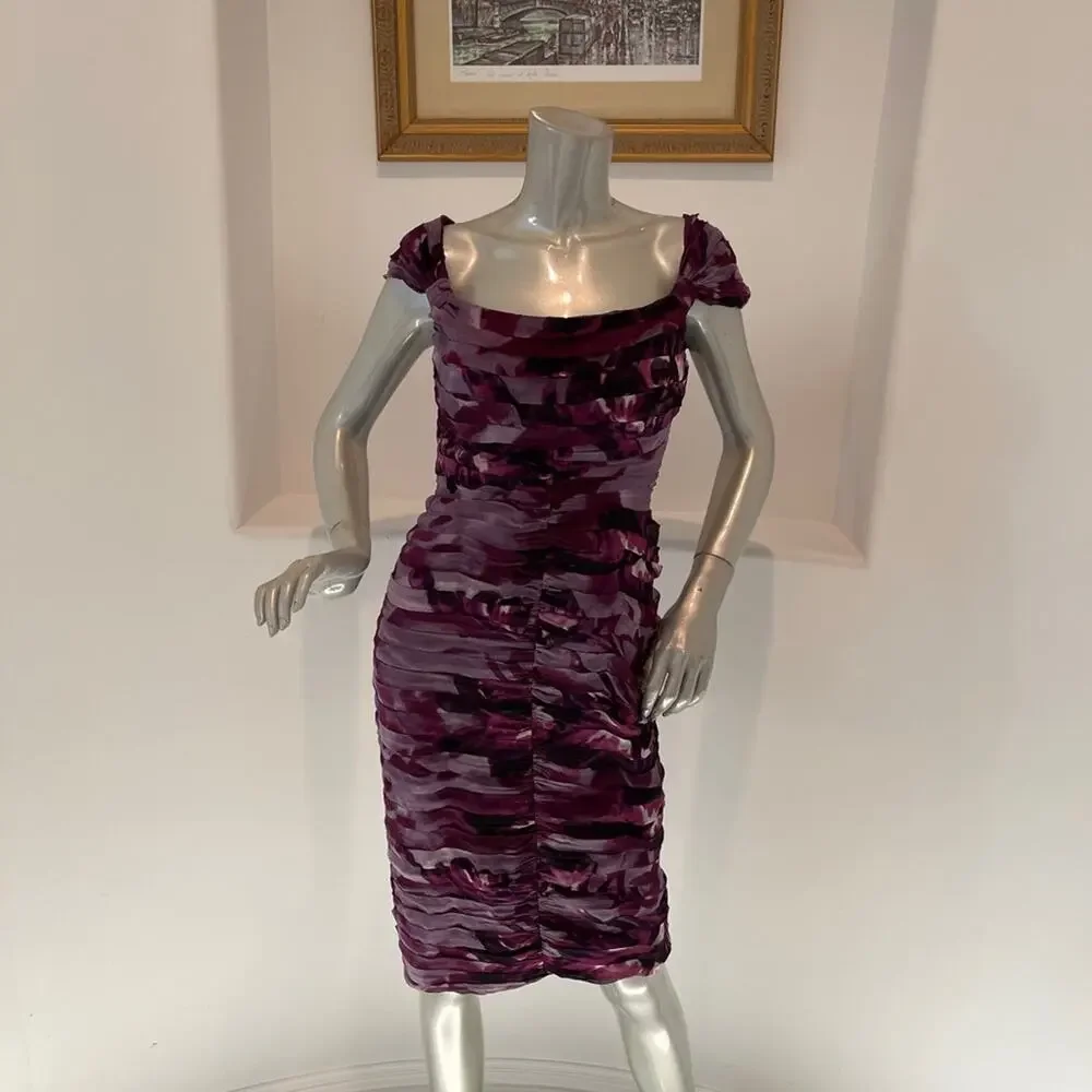 Tadashi Collection Ruched Silk Sheath Dress 8